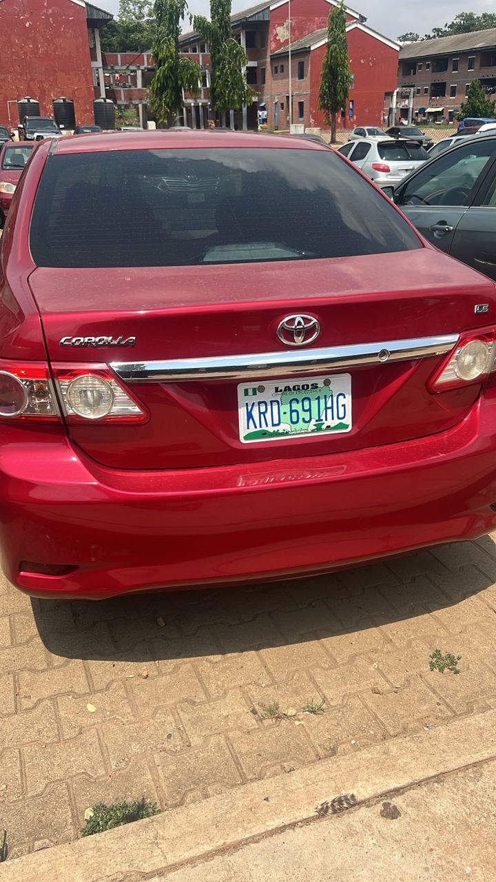 
								Distressed Toyota Corolla 2012/13 model unregistered few months used @7,950m to the owner buyer settle 200k Abuja full									