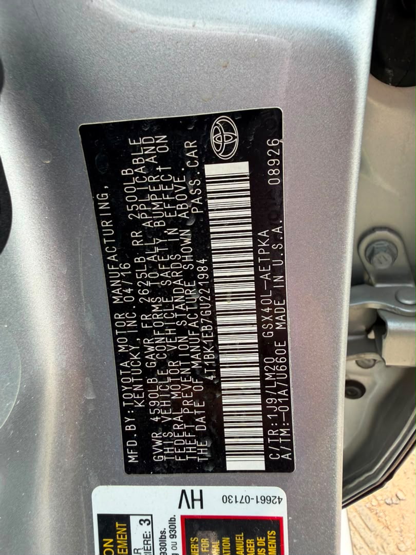 
								QUICK SALE!!!  CLEAN FOREIGN USED 2016 ON BELT 2016 TOYOTA AVALON LIMITED EDITION, 2026 DUTY PRICE: 17.5M full									