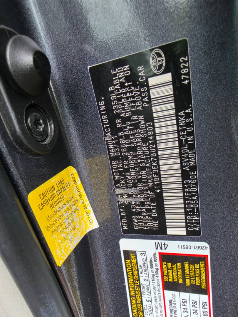 
								Foreign Used 2011 on belt Toyota camry LE with May 2026 Duty Accident free going for just 10.2m. full									