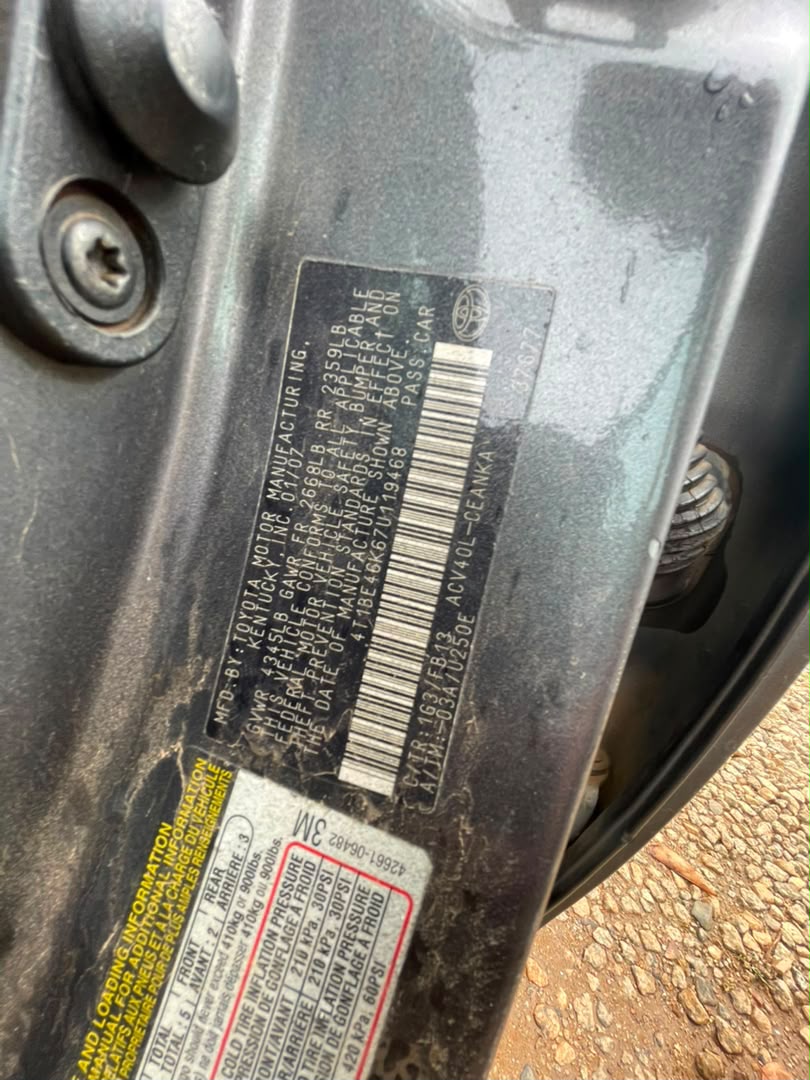 
								Distress clean 9ja used🔥 2008 TOYOTA CAMRY muzle with untempered SYSTEM   duty 💯 Engine and gearbox 💯but ac needs small attention  Price:5.7m Location Gwarinpa Abuja full									