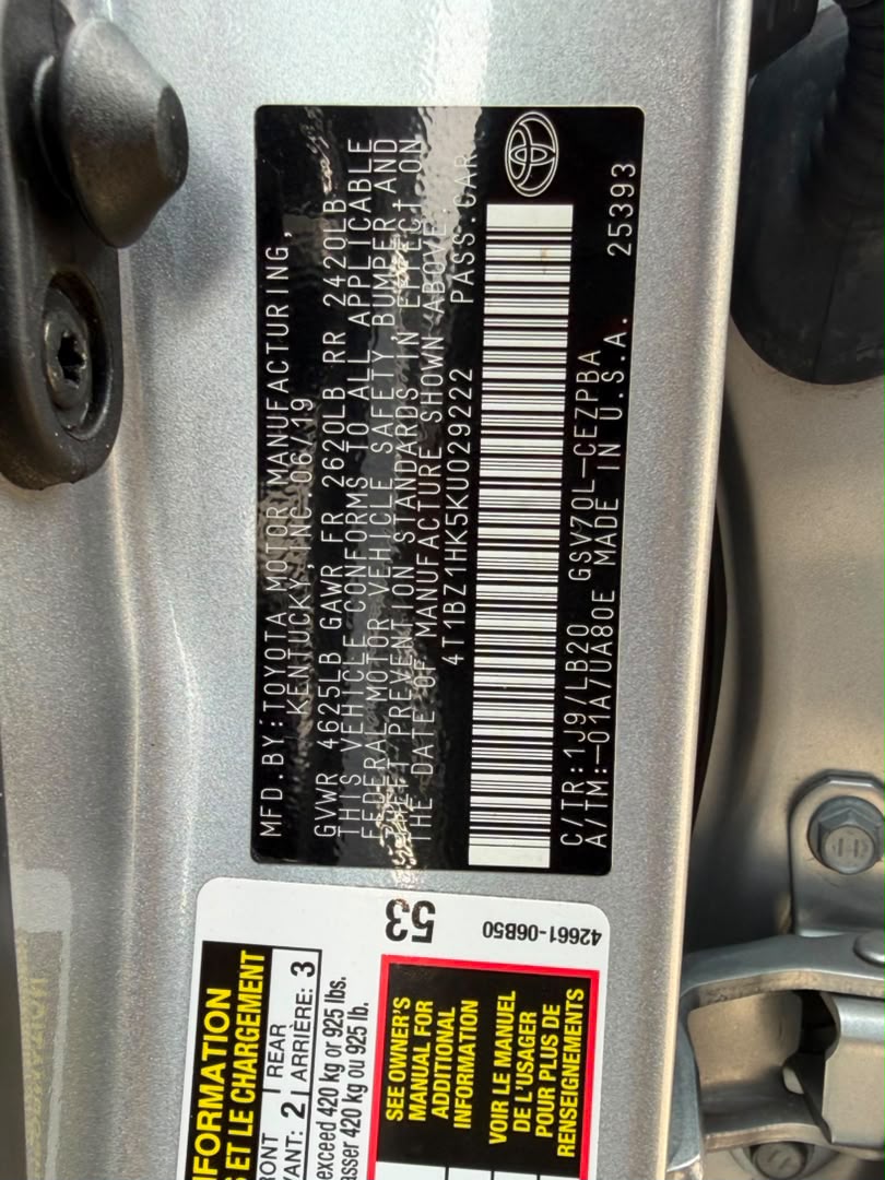 
								FOREIGN USED 2019 TOYOTA CAMRY XSE (V6 ENGINE)  KEYLESS, PANORAMIC ROOF, HEADS UP DISPLAY   ORIGINAL DUTY 📃  PRICE: 36M 💰  ABUJA DEAL📍  NATIONWIDE DELIVERY full									
