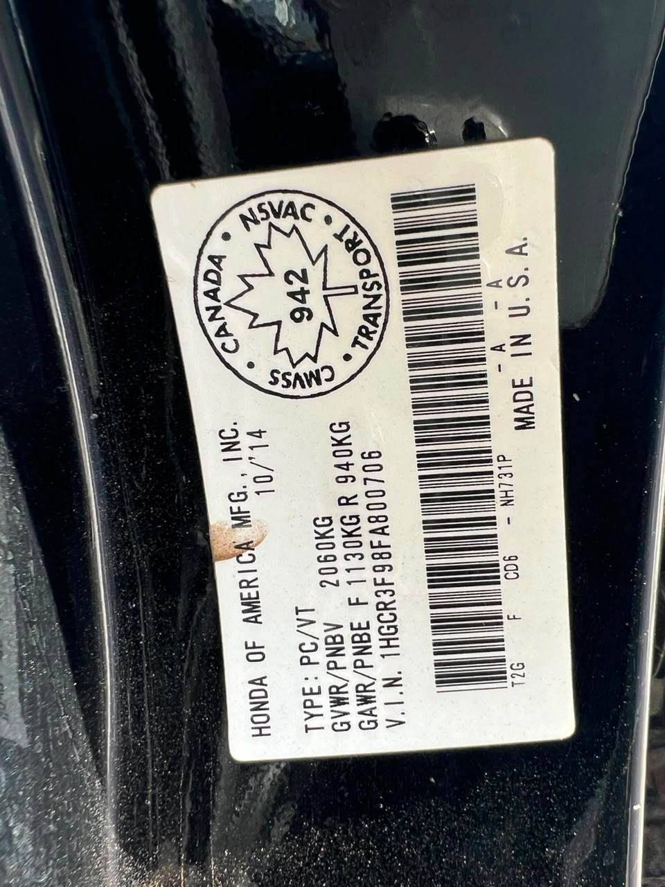 
								Super clean Honda accord 2014-15 model keyless entry double Screen, with everything working perfectly going for 10.9m full									