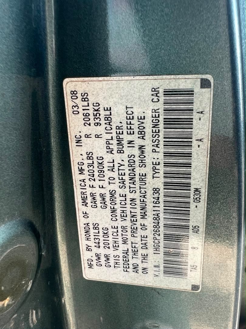 
								DEAL‼️ NEATLY USED 2008 MODEL HONDA ACCORD  ORIGINAL DUTY  CHILLING AC 💰N5,000,000 full									