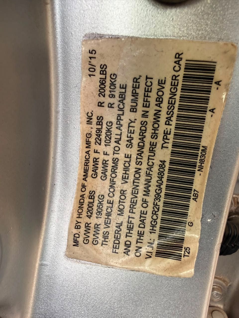
								NEATLY USED 2016 HONDA ACCORD PROPERLY DOCUMENTED GOING FOR 9.3M ABUJA DEAL full									