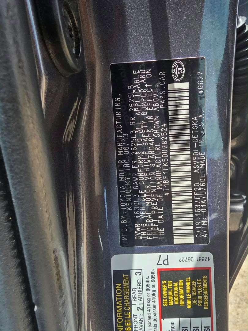 
								EXTREMELY SHARP  GRADE FOREIGN USED 2013 ON BELT TOYOTA CAMRY SE, MINT INTERIOR, NO SINGLE 9JA PAINT WITH UNTAMPARED ENGINE ND GEAR.GOING FOR JUST 13.5M ONLY full									