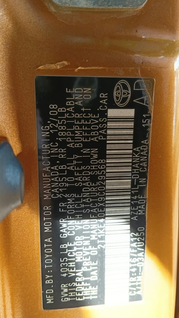 
								Supwr clean registered  2009 Toyota Matrix with Untouched Engine and gear AC chills 💯,first body pan Car just came back from a  Distances Journey today Trust me you will love it Location:Abuja Price:6.7M full									