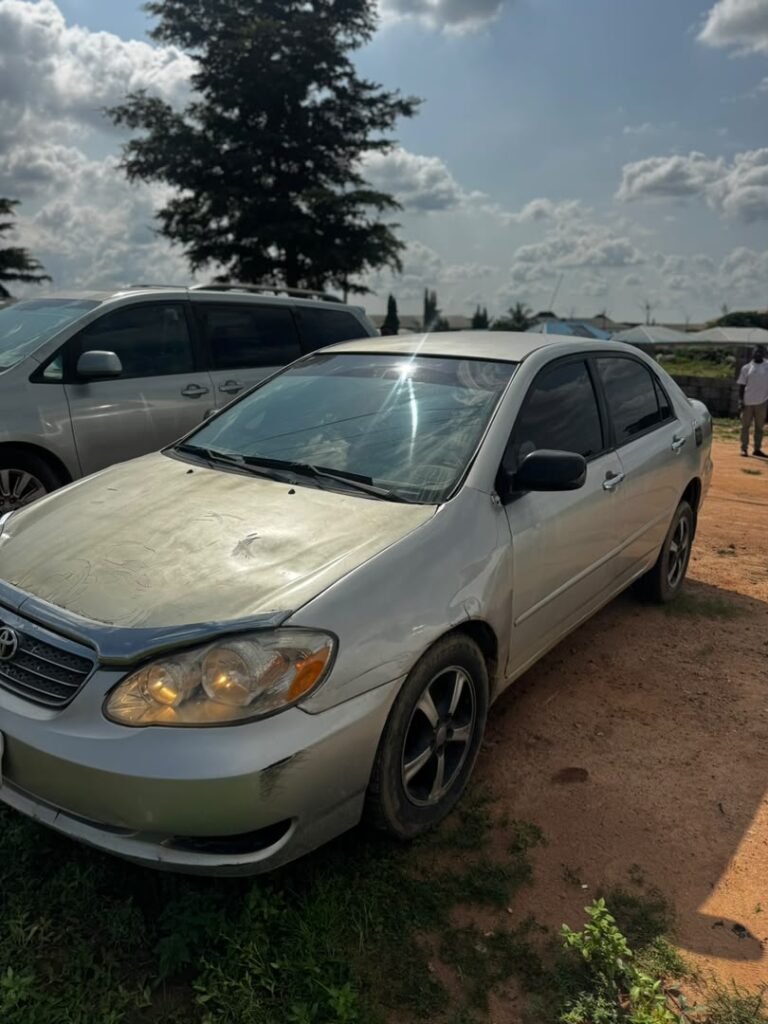 Giveaway Deal‼️‼️‼️ Distress Toyota Corolla 2003 buy and drive with Android screen going for just 4.2m Net with 100k sambo Airport Road Abuja📍 ZERO CHAIN DEAL