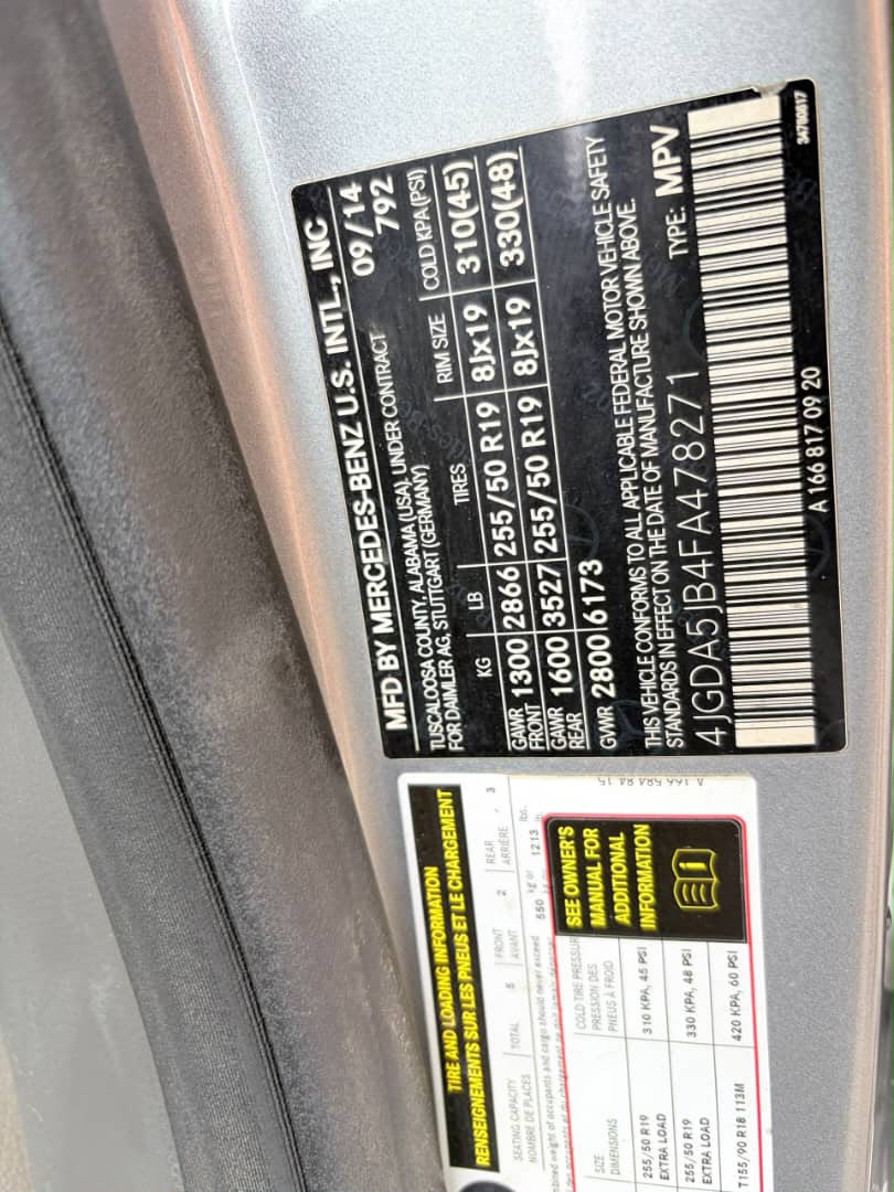 
								Extremely clean used 2015 ML350 first body untempered engine and gear going for just 13.8M full									