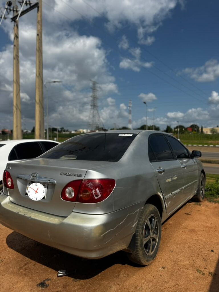 Giveaway Deal‼️‼️‼️ Distress Toyota Corolla 2003 buy and drive with Android screen going for just 4.2m Net with 100k sambo Airport Road Abuja📍 ZERO CHAIN DEAL