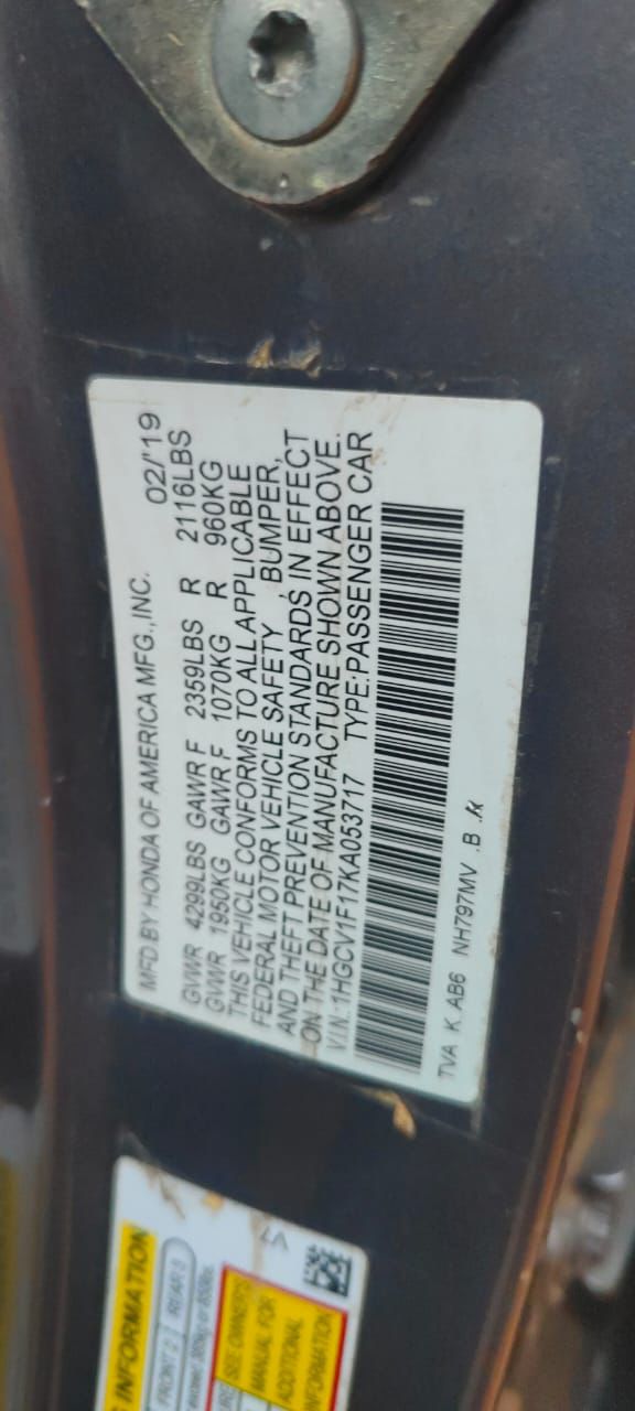 
								Distressed Honda Accord 2019 model with original custom duty and in excellent condition  Basic option  Available for 15M net Urgent funds needed  Location deidei Abuja full									
