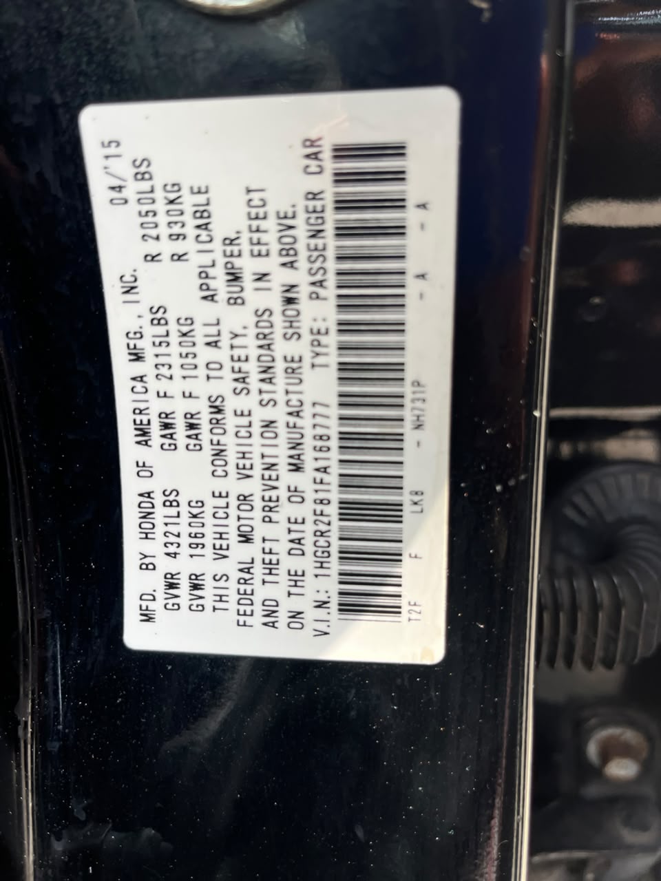 
								SUPER CLEAN FOREIGN USED HONDA ACCORD 2015 🇺🇸  FOUR CYLINDER ENGINE, KEYLESS ENTRY AND IGNITION, LEATHER SEATS, SUNROOF, REVERSE AND BACKUP CAMERA 📸 ETC.  ORIGINAL DUTY 📃  PRICE: 15M (SLIGHTLY NEGOTIABLE) 💰  ABUJA DEAL 📍  NATIONWIDE DELIVERY full									